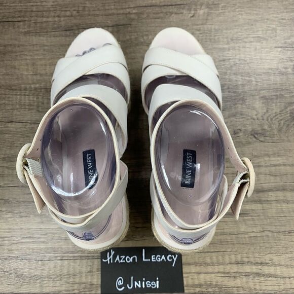 Nine West~Women’s~”Kushala”~Ivory~Wedge Sandals~Size 8M  - Picture 6 of 11